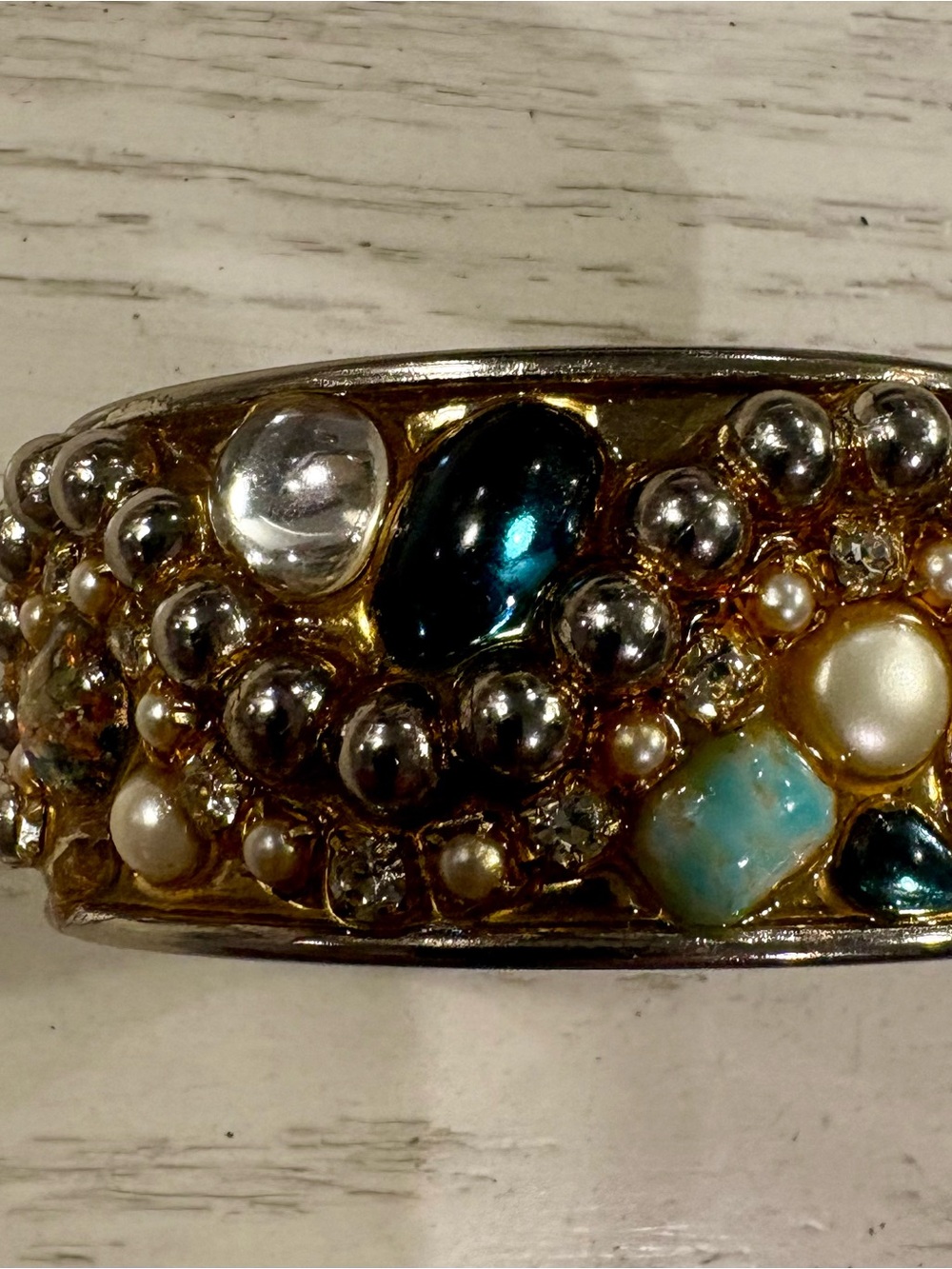 Vintage Fernella’s Multistone Beaded Cuff Bracelet